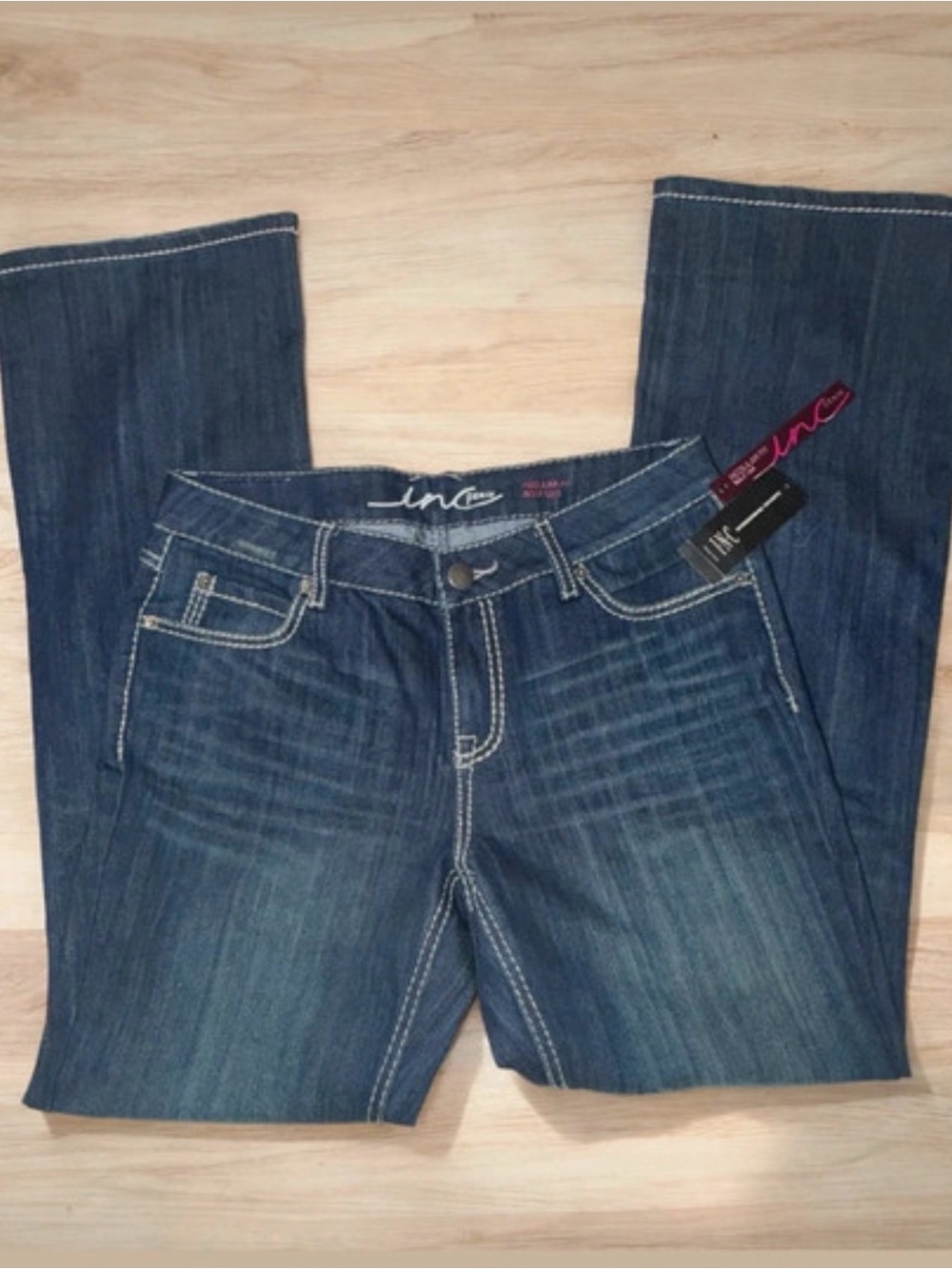 INC International Concepts Women's Dark Blue Boot-Cut Jeans